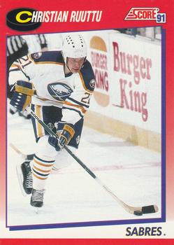 #45 Christian Ruuttu - Buffalo Sabres - 1991-92 Score Canadian Bilingual Hockey