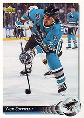 #460 Yvon Corriveau - San Jose Sharks - 1992-93 Upper Deck Hockey