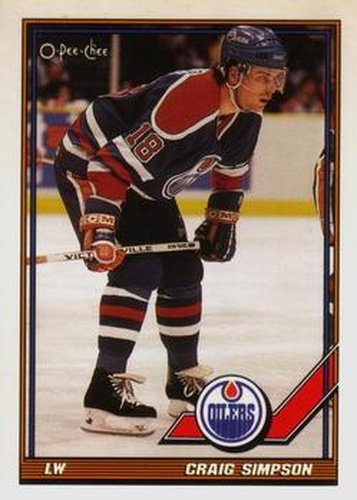 #460 Craig Simpson - Edmonton Oilers - 1991-92 O-Pee-Chee Hockey