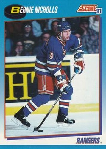 #460 Bernie Nicholls - New York Rangers - 1991-92 Score Canadian Bilingual Hockey