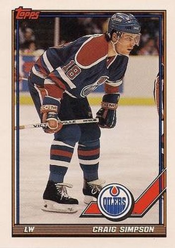 #460 Craig Simpson - Edmonton Oilers - 1991-92 Topps Hockey