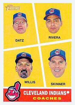 #460 Jeff Datz / Luis Rivera / Carl Willis / Joel Skinner - Cleveland Indians - 2009 Topps Heritage Baseball