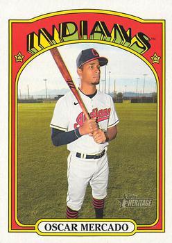 #460 Oscar Mercado - Cleveland Indians - 2021 Topps Heritage Baseball