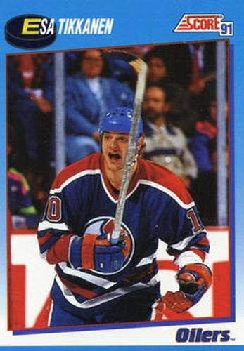 #461 Esa Tikkanen - Edmonton Oilers - 1991-92 Score Canadian Bilingual Hockey