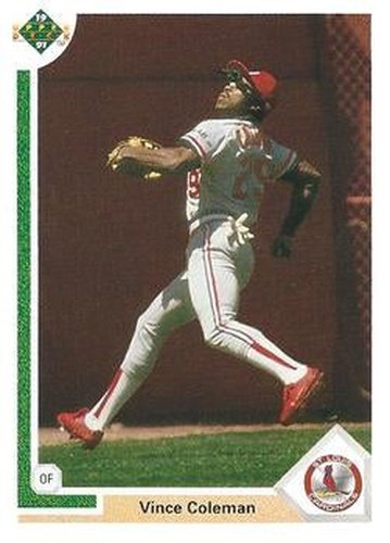 #461 Vince Coleman - St. Louis Cardinals - 1991 Upper Deck Baseball