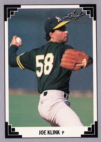 #461 Joe Klink - Oakland Athletics - 1991 Leaf Baseball