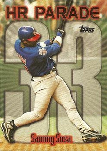 #461ag Sammy Sosa - VAR: HR 33 - Chicago Cubs - 1999 Topps Baseball