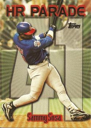 #461ao Sammy Sosa - VAR: HR 41 - Chicago Cubs - 1999 Topps Baseball