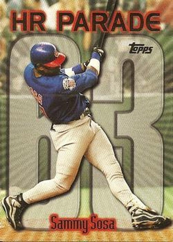 #461bk Sammy Sosa - VAR: HR 63 - Chicago Cubs - 1999 Topps Baseball