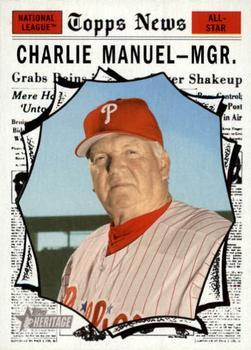 #462 Charlie Manuel MGR, - Philadelphia Phillies - 2010 Topps Heritage Baseball