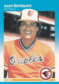 #462 Juan Beniquez - Baltimore Orioles - 1987 Fleer Baseball