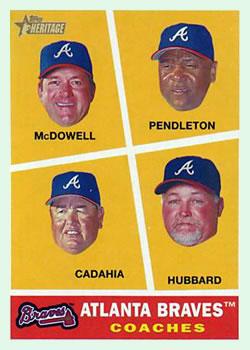 #464 Roger McDowell / Terry Pendleton / Chino Cadahia / Glenn Hubbard - Atlanta Braves - 2009 Topps Heritage Baseball