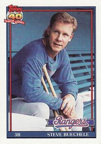#464 Steve Buechele - Texas Rangers - 1991 Topps Baseball