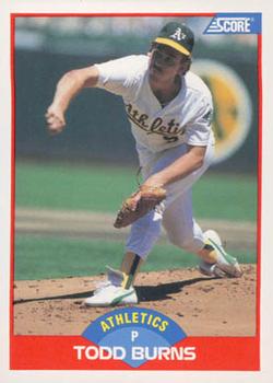#465 Todd Burns - Oakland Athletics - 1989 Score Baseball