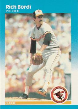 #465 Rich Bordi - Baltimore Orioles - 1987 Fleer Baseball