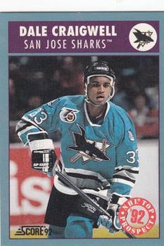 #466 Dale Craigwell - San Jose Sharks - 1992-93 Score Canadian Hockey