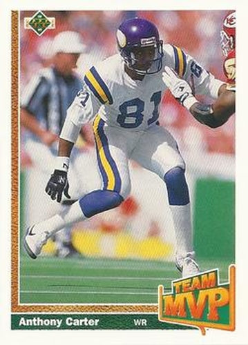 #466 Anthony Carter - Minnesota Vikings - 1991 Upper Deck Football