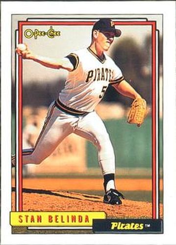 #466 Stan Belinda - Pittsburgh Pirates - 1992 O-Pee-Chee Baseball