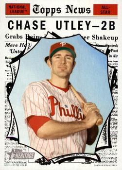 #466 Chase Utley - Philadelphia Phillies - 2010 Topps Heritage Baseball