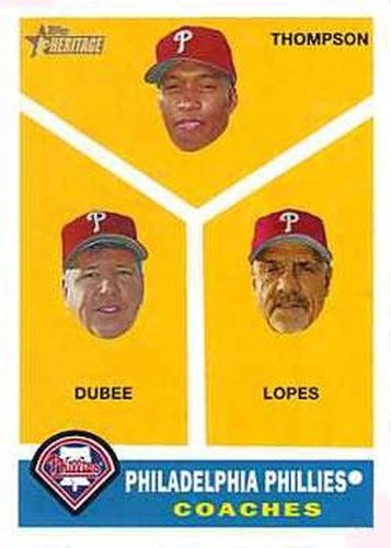#466 Milt Thompson / Rich Dubee / Davey Lopes - Philadelphia Phillies - 2009 Topps Heritage Baseball
