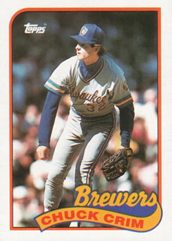 #466 Chuck Crim - Milwaukee Brewers - 1989 Topps Baseball