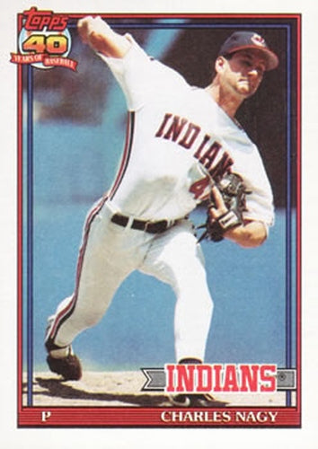 #466 Charles Nagy - Cleveland Indians - 1991 Topps Baseball
