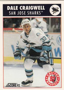 #466 Dale Craigwell - San Jose Sharks - 1992-93 Score USA Hockey