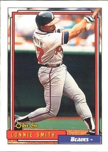 #467 Lonnie Smith - Atlanta Braves - 1992 O-Pee-Chee Baseball