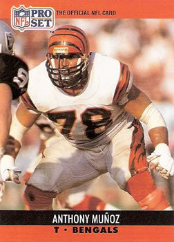 #467 Anthony Mu–oz - Cincinnati Bengals - 1990 Pro Set Football