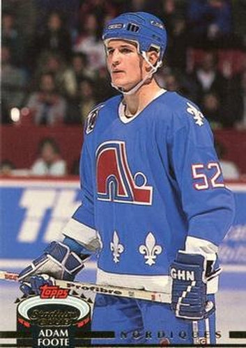 #468 Adam Foote - Quebec Nordiques - 1992-93 Stadium Club Hockey