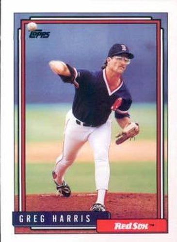 #468 Greg Harris - Boston Red Sox - 1992 Topps Baseball