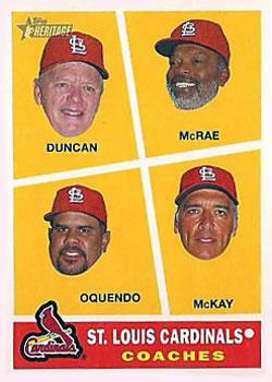#468 Dave Duncan / Hal McRae / Jose Oquendo / Dave McKay - St. Louis Cardinals - 2009 Topps Heritage Baseball