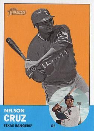 #468b Nelson Cruz - Texas Rangers - 2012 Topps Heritage Baseball