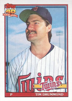 #46 Tim Drummond - Minnesota Twins - 1991 Topps Baseball