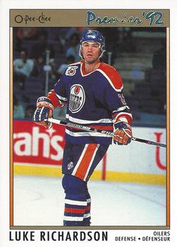 #46 Luke Richardson - Edmonton Oilers - 1991-92 O-Pee-Chee Premier Hockey