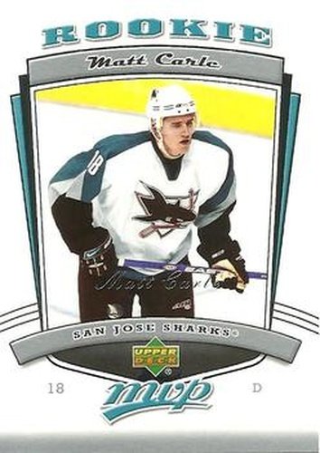 #346 Matt Carle - San Jose Sharks - 2006-07 Upper Deck MVP Hockey