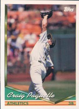 #46 Craig Paquette - Oakland Athletics - 1994 Topps Baseball