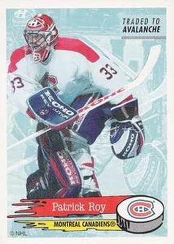 #46 Patrick Roy - Montreal Canadiens - 1995-96 Panini Hockey Stickers