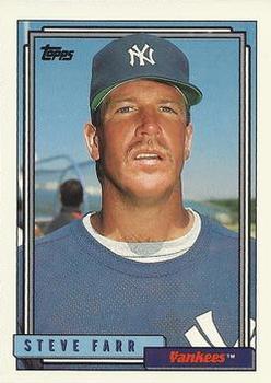 #46 Steve Farr - New York Yankees - 1992 Topps Baseball