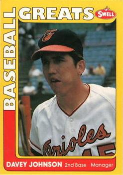 #46 Davey Johnson - Baltimore Orioles - 1991 Swell Baseball Greats