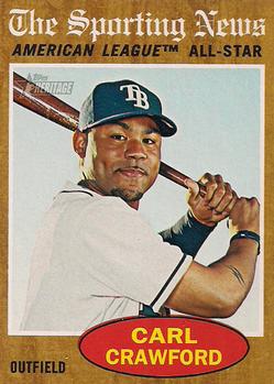 #470 Carl Crawford - Tampa Bay Rays - 2011 Topps Heritage Baseball