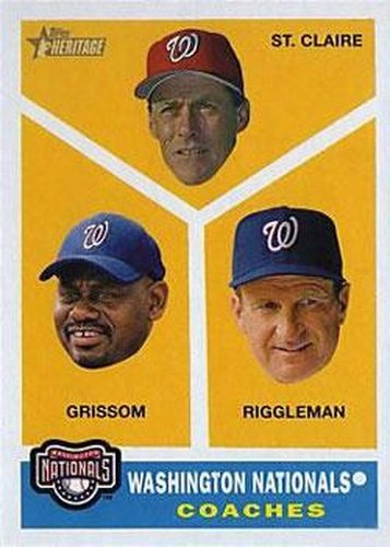 #470 Randy St. Claire / Marquis Grissom / Jim Riggleman - Washington Nationals - 2009 Topps Heritage Baseball