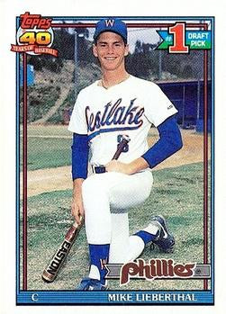 #471 Mike Lieberthal - Philadelphia Phillies - 1991 Topps Baseball