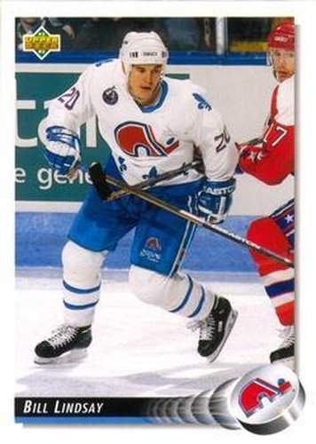 #472 Bill Lindsay - Quebec Nordiques - 1992-93 Upper Deck Hockey