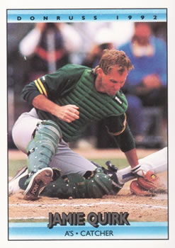 #472 Jamie Quirk - Oakland Athletics - 1992 Donruss Baseball