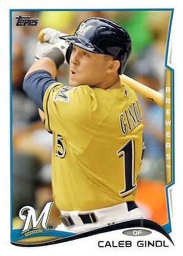 #472 Caleb Gindl - Milwaukee Brewers - 2014 Topps Baseball