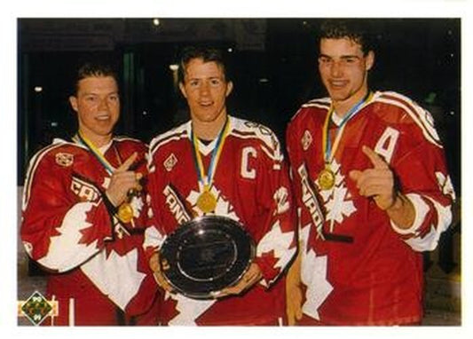 #473 Canada's Captains Kris Draper / Steven Rice / Eric Lindros - Canada - 1990-91 Upper Deck Hockey
