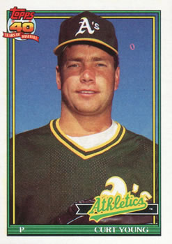 #473 Curt Young - Oakland Athletics - 1991 Topps Baseball