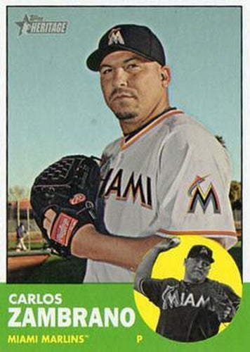 #473 Carlos Zambrano - Miami Marlins - 2012 Topps Heritage Baseball