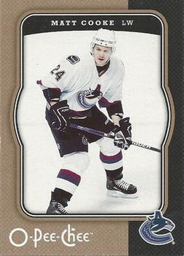 #473 Matt Cooke - Vancouver Canucks - 2007-08 O-Pee-Chee Hockey